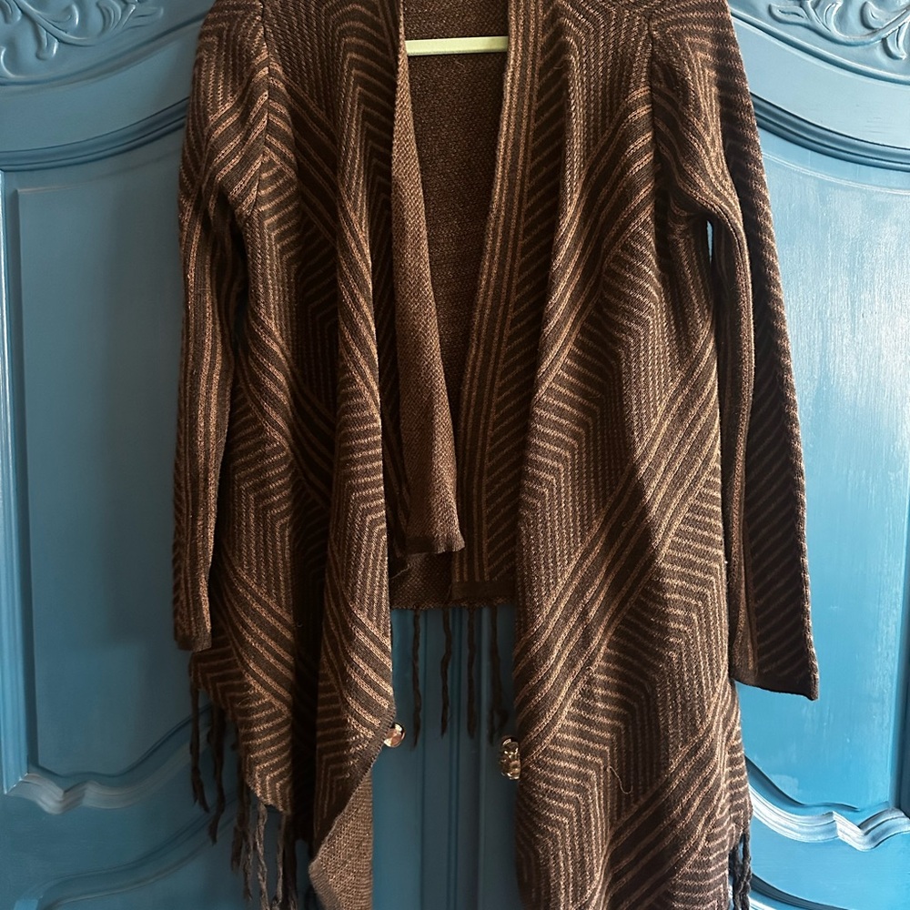 Cecico Brown Chevron Cardigan